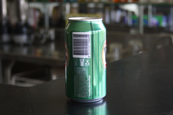 Regular beer (4.9% alcohol):
375ml can or stubbie